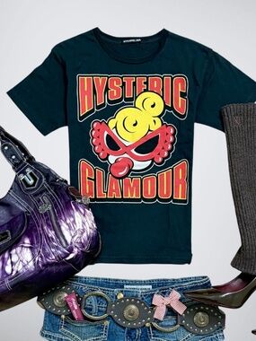 Vintage Hysteric Mini Archival Black Graphic Tee Harajuku